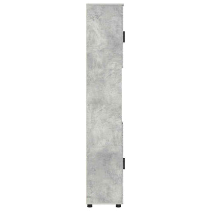 Bad hoher Schrank Betongrau 30 x 35 x 192 cm Holzwerkstoff