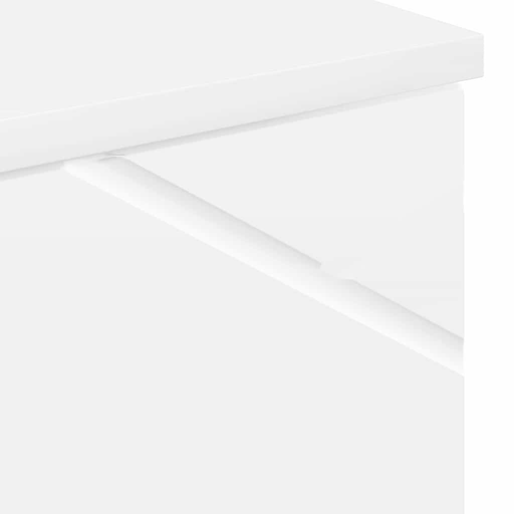 Bad hoher Schrank Hochglanz-Weiß 30 x 35 x 192 cm Holzwerkstoff