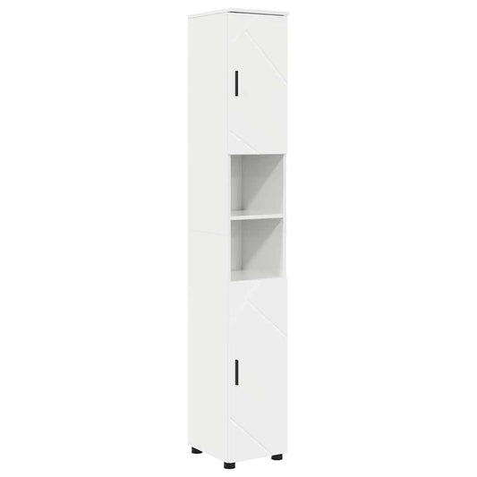 Bad hoher Schrank Hochglanz-Weiß 30 x 35 x 192 cm Holzwerkstoff