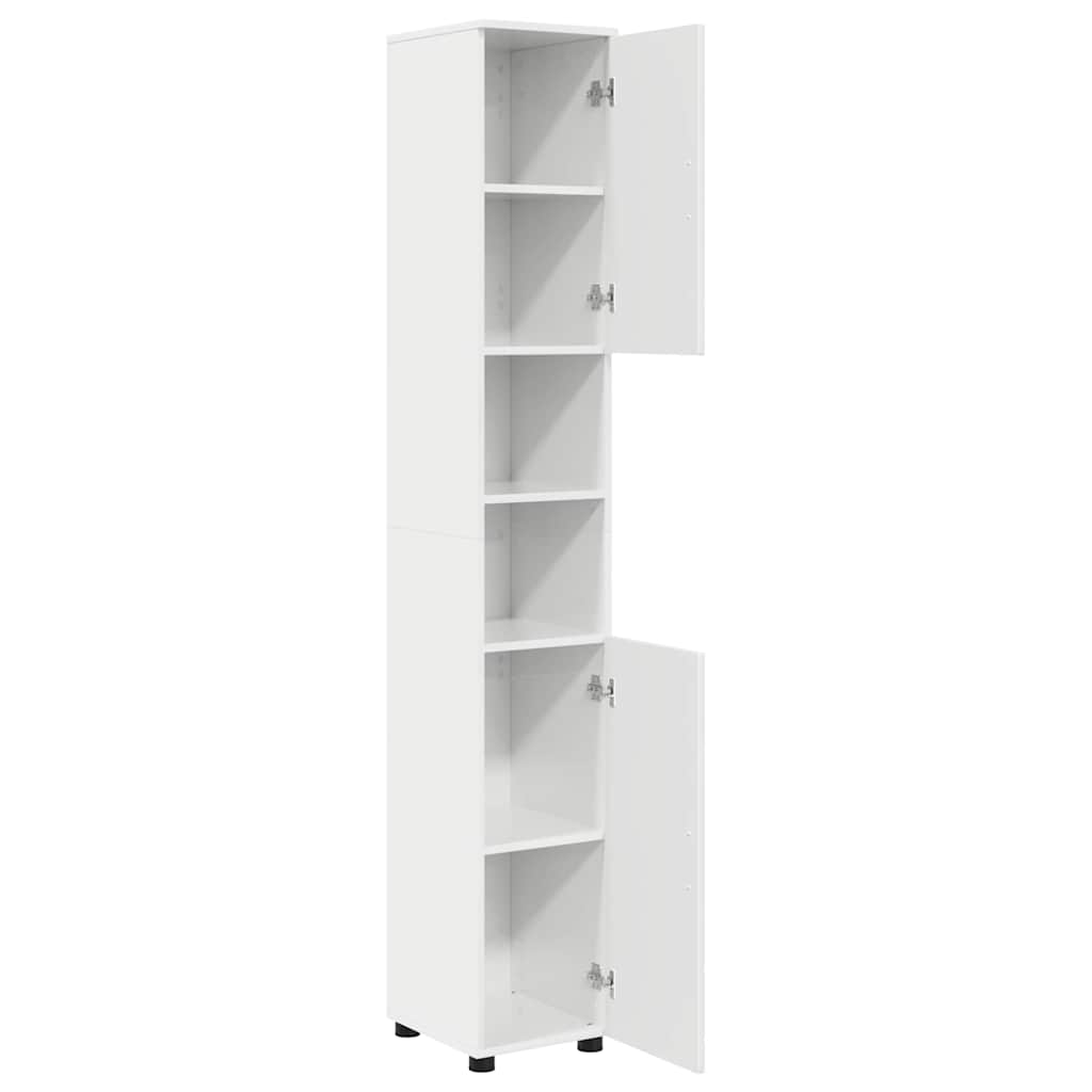 Bad hoher Schrank Hochglanz-Weiß 30 x 35 x 192 cm Holzwerkstoff