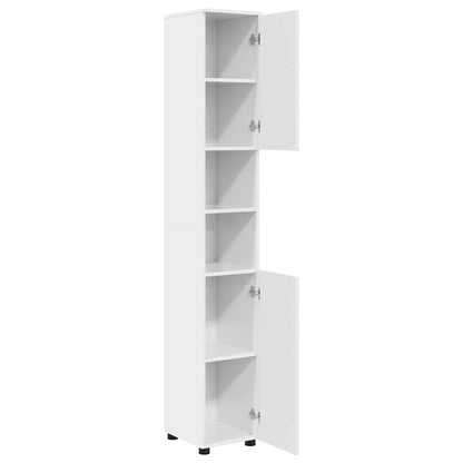 Bad hoher Schrank Hochglanz-Weiß 30 x 35 x 192 cm Holzwerkstoff