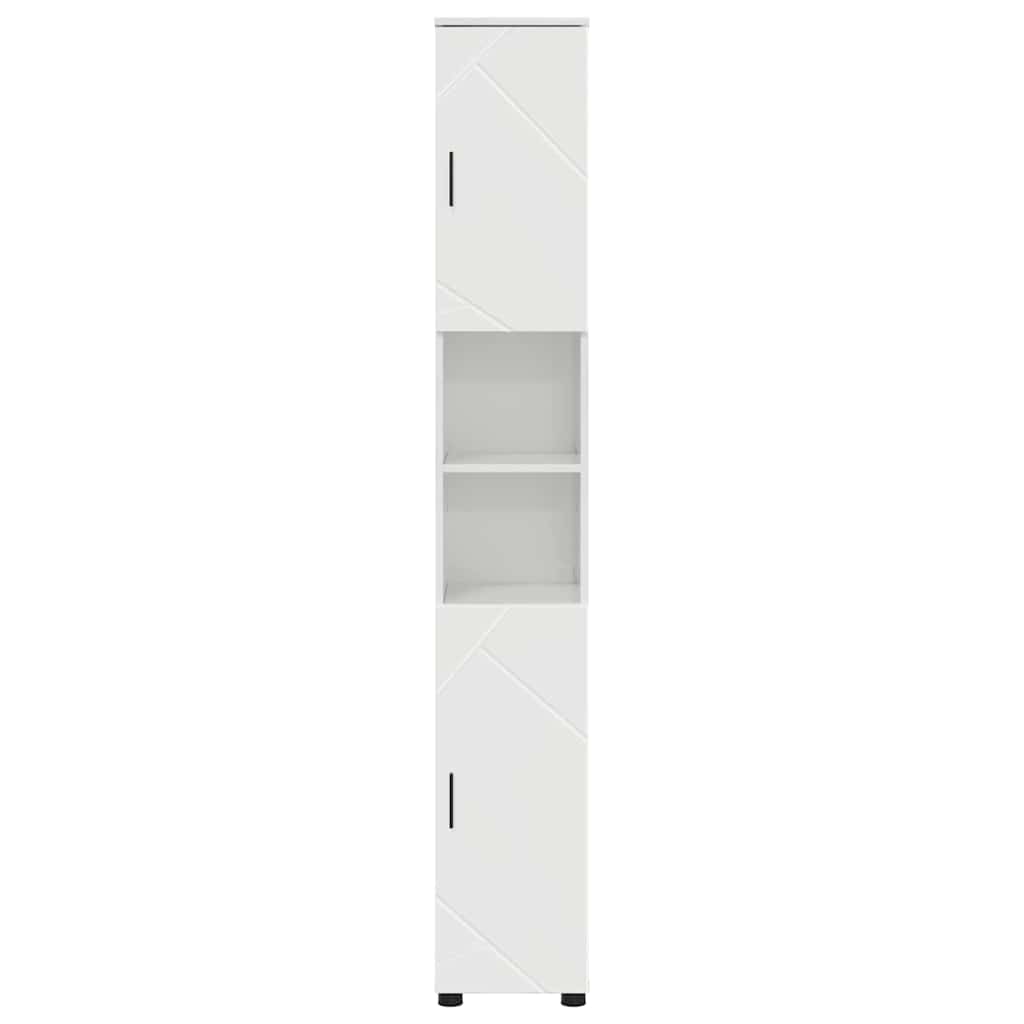 Bad hoher Schrank Hochglanz-Weiß 30 x 35 x 192 cm Holzwerkstoff