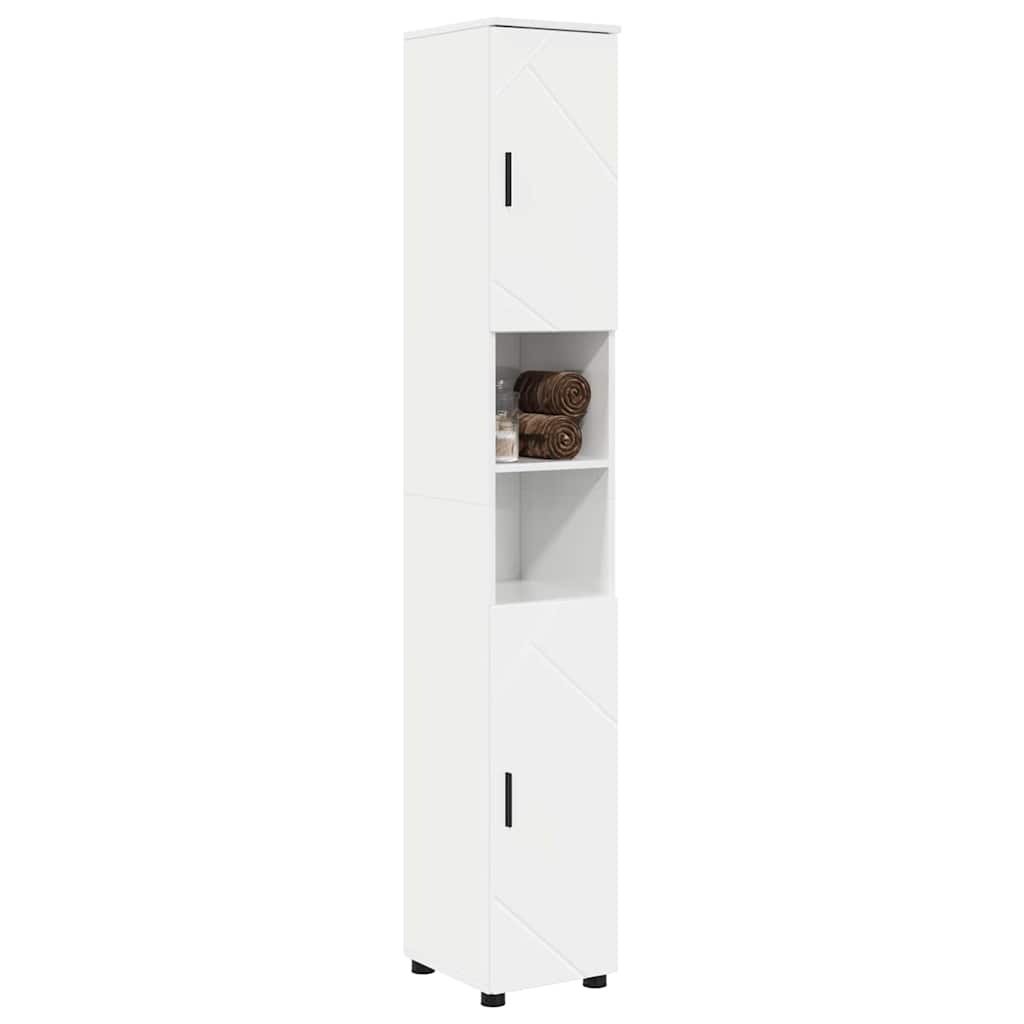 Bad hoher Schrank Hochglanz-Weiß 30 x 35 x 192 cm Holzwerkstoff