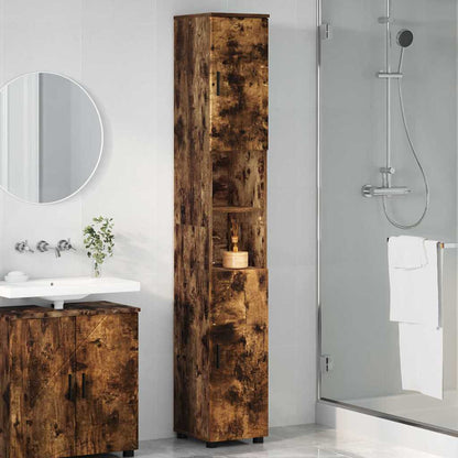Bad hoher Schrank Räuchereiche 30 x 35 x 192 cm Holzwerkstoff