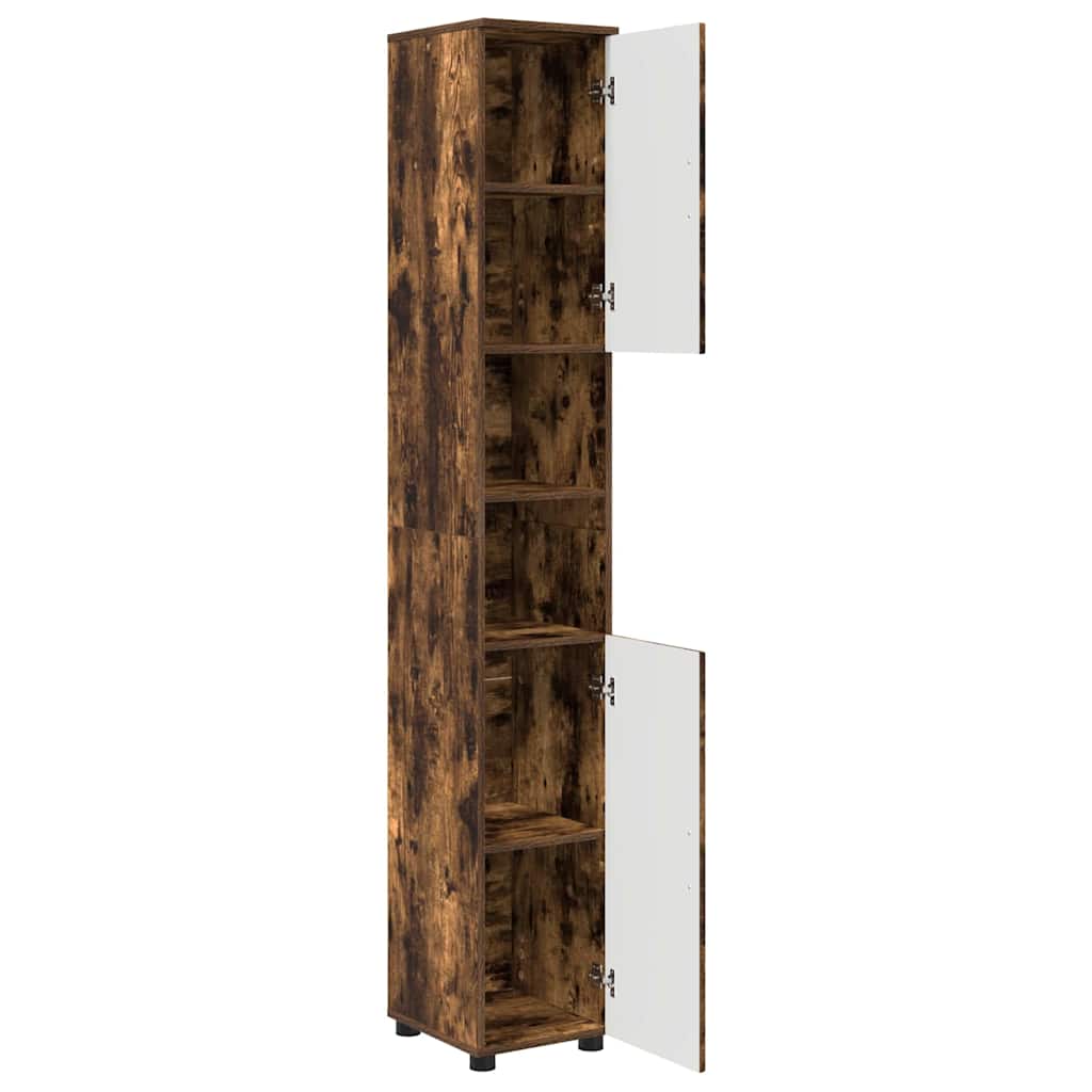 Bad hoher Schrank Räuchereiche 30 x 35 x 192 cm Holzwerkstoff