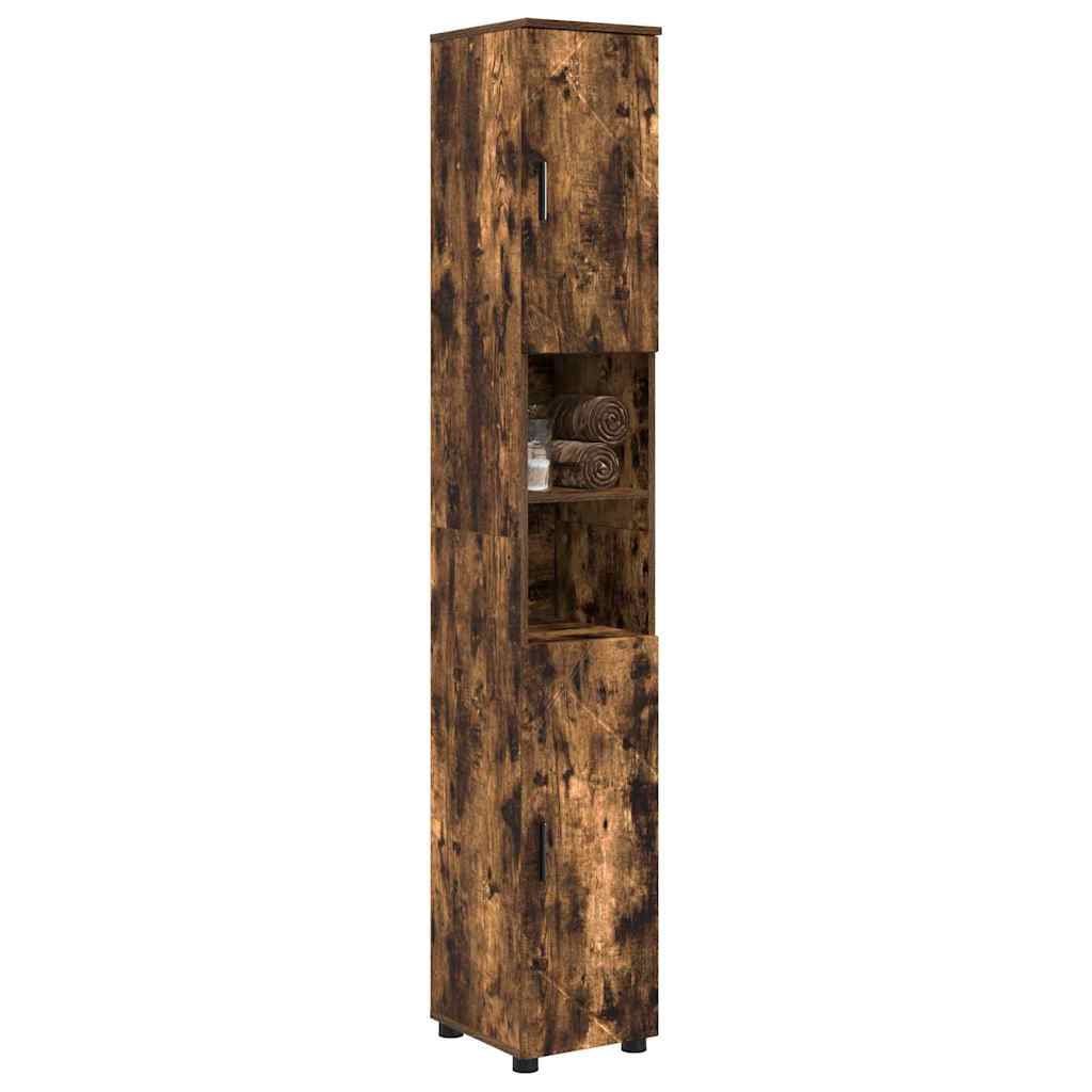 Bad hoher Schrank Räuchereiche 30 x 35 x 192 cm Holzwerkstoff