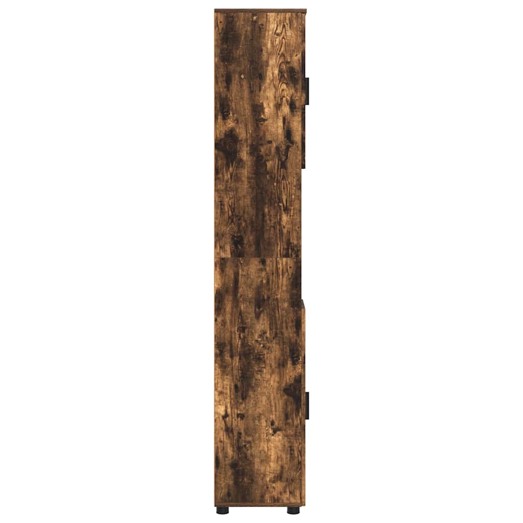 Bad hoher Schrank Räuchereiche 30 x 35 x 192 cm Holzwerkstoff