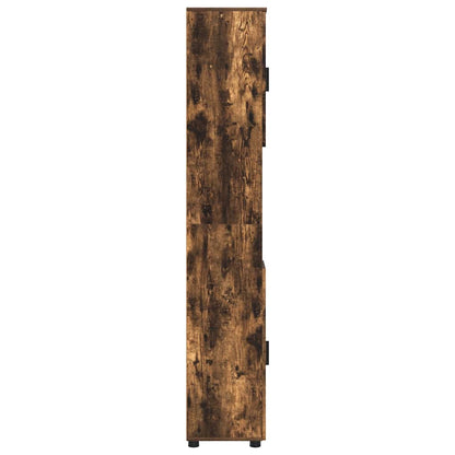 Bad hoher Schrank Räuchereiche 30 x 35 x 192 cm Holzwerkstoff