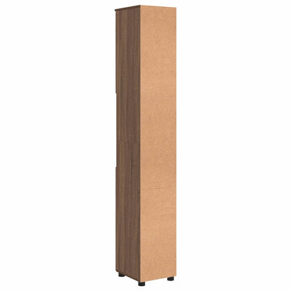 Bad hoher Schrank mit Tür Braun Eichen-Optik 30 x 35 x 192 cm