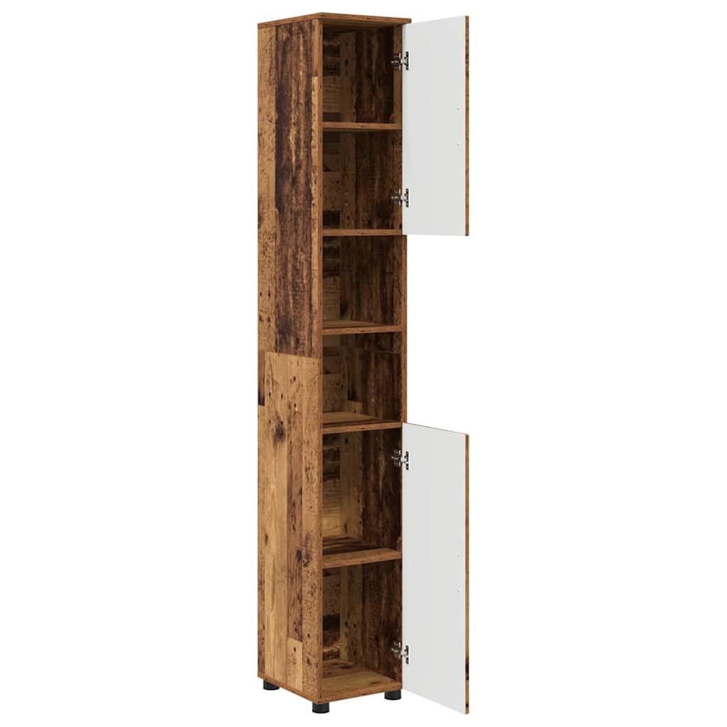Bad hoher Schrank Altholz 30 x 35 x 192 cm Holzwerkstoff