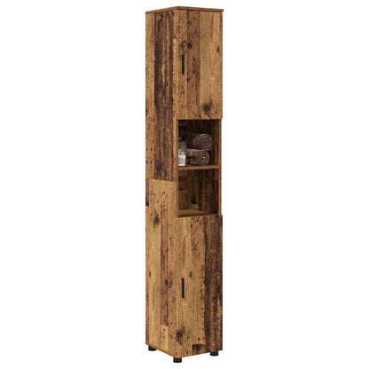 Bad hoher Schrank Altholz 30 x 35 x 192 cm Holzwerkstoff