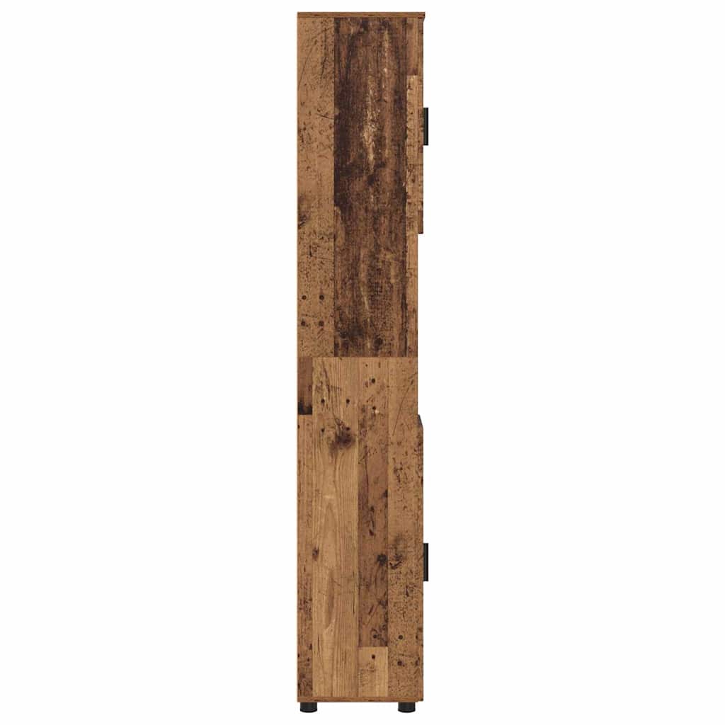Bad hoher Schrank Altholz 30 x 35 x 192 cm Holzwerkstoff