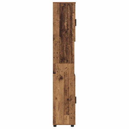 Bad hoher Schrank Altholz 30 x 35 x 192 cm Holzwerkstoff