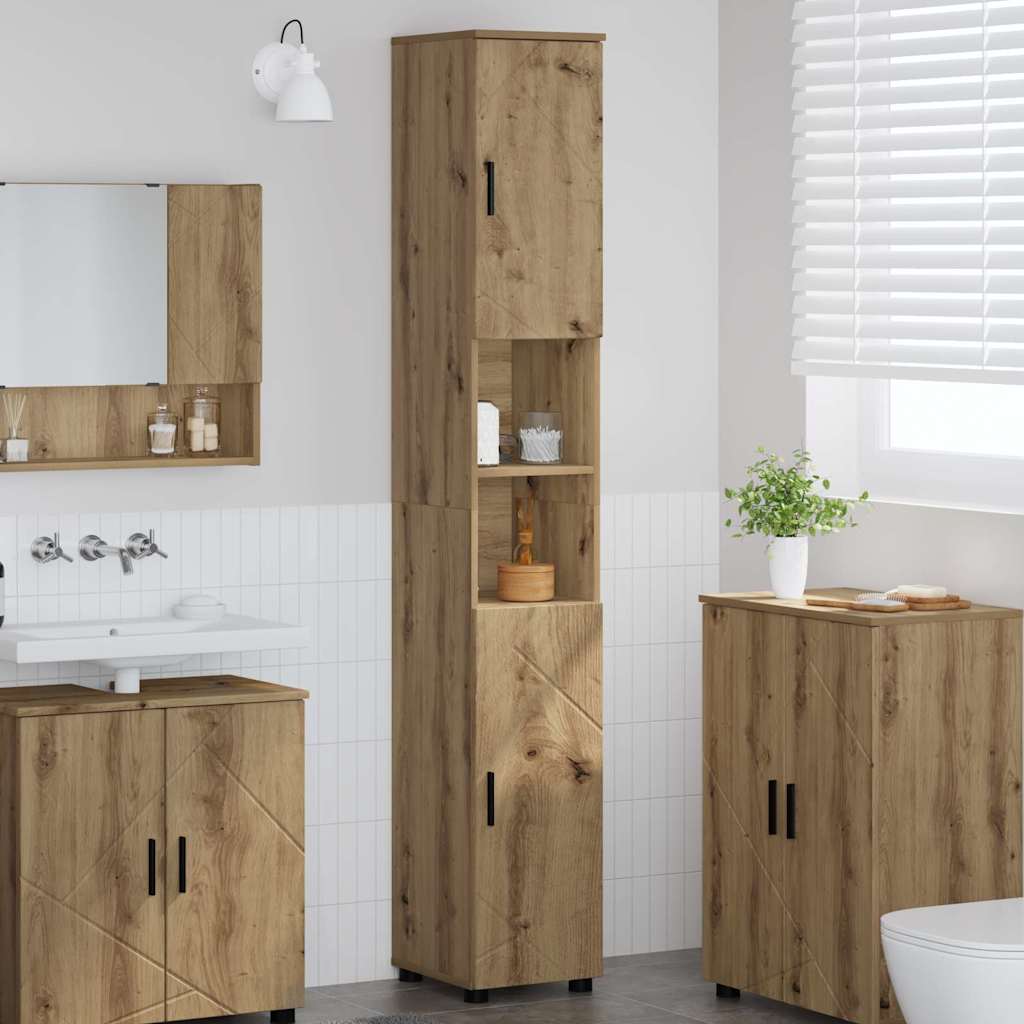 Bad hoher Schrank Artisan-Eiche 30 x 35 x 192 cm Holzwerkstoff