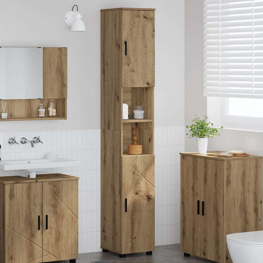 Bad hoher Schrank Artisan-Eiche 30 x 35 x 192 cm Holzwerkstoff