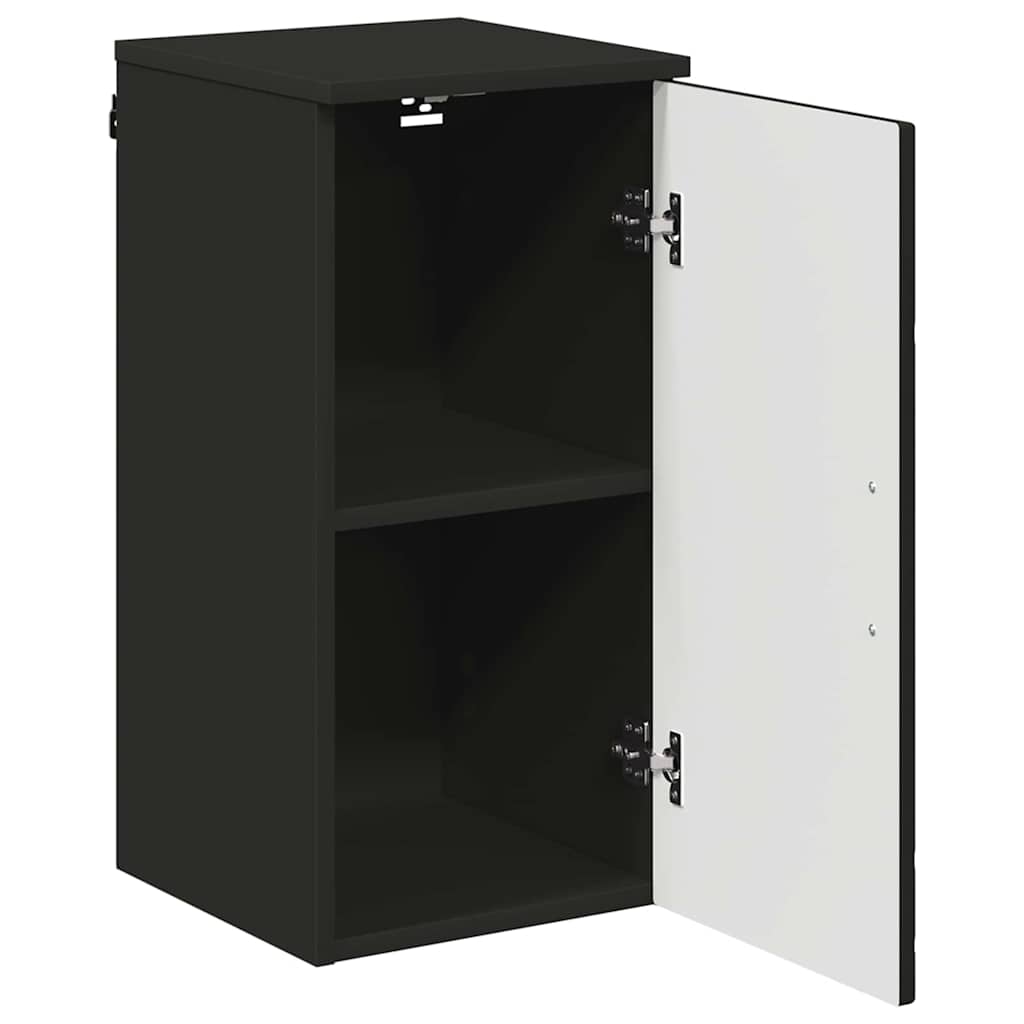 Badezimmerschrank Wandmontiert Schwarz 30 x 31,5 x 61 cm