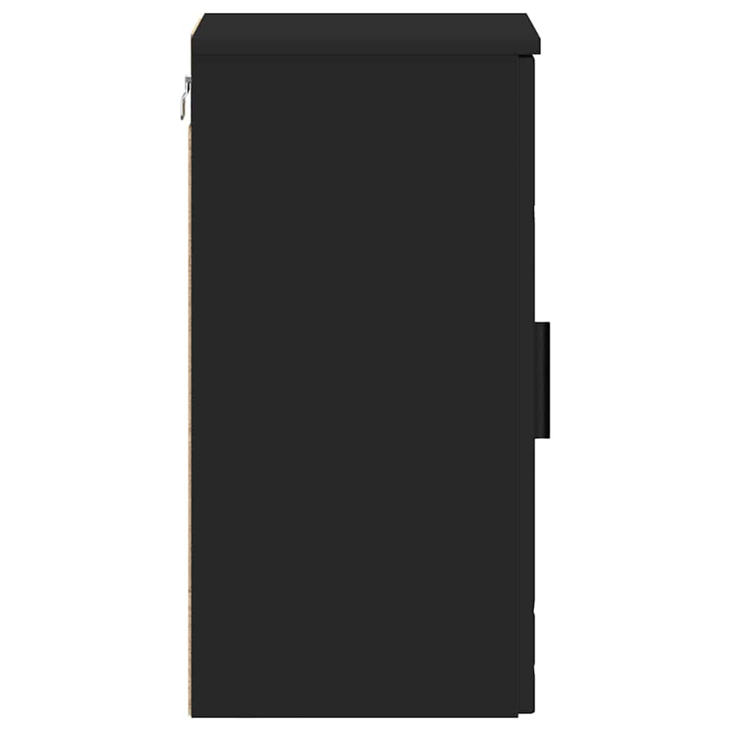 Badezimmerschrank Wandmontiert Schwarz 30 x 31,5 x 61 cm