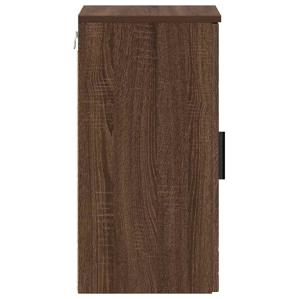 Badezimmerschrank mit Tür Braun Eichen-Optik 30 x 31,5 x 61 cm