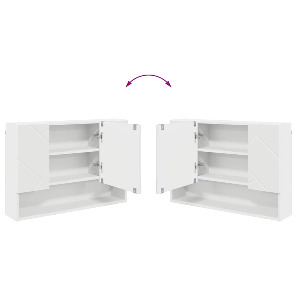 Badezimmer-Spiegelschrank Weiß 80 x 17 x 55 cm Holzwerkstoff