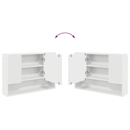 Badezimmer-Spiegelschrank Weiß 80 x 17 x 55 cm Holzwerkstoff