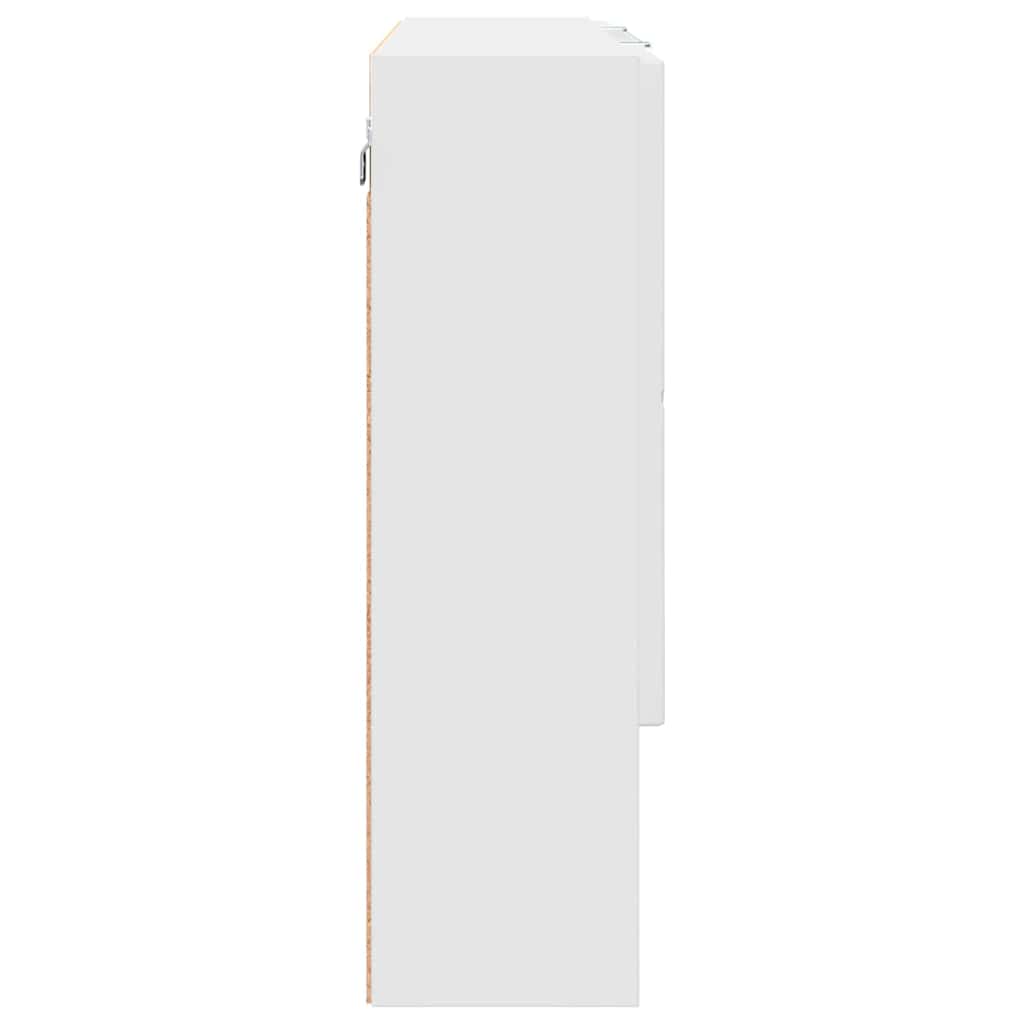 Badezimmer-Spiegelschrank Weiß 80 x 17 x 55 cm Holzwerkstoff