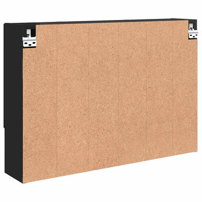 Badezimmer-Spiegelschrank Schwarz 80 x 17 x 55 cm Holzwerkstoff