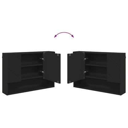 Badezimmer-Spiegelschrank Schwarz 80 x 17 x 55 cm Holzwerkstoff