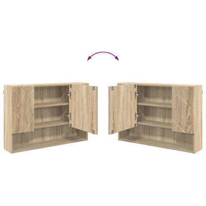 Badezimmer-Spiegelschrank mit Tür Sonoma-Eiche 80 x 17 x 55 cm