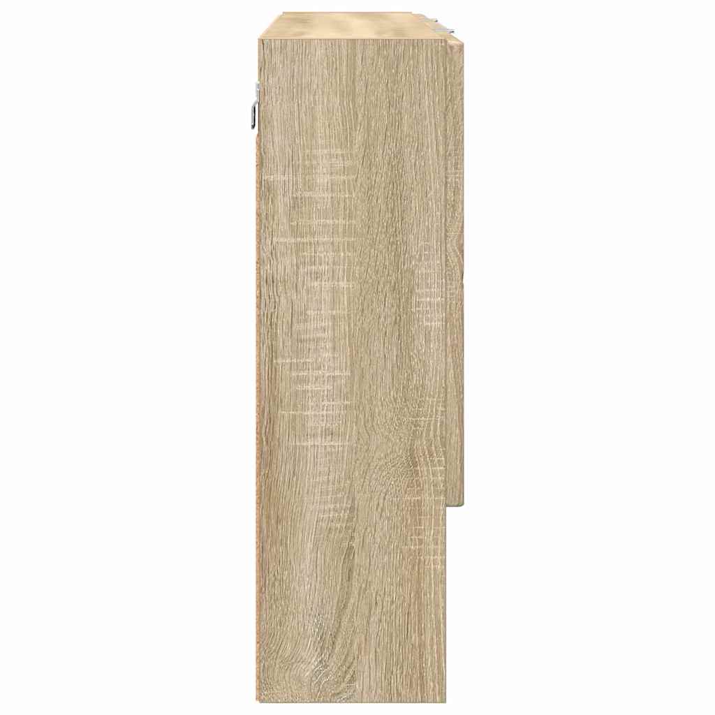Badezimmer-Spiegelschrank mit Tür Sonoma-Eiche 80 x 17 x 55 cm