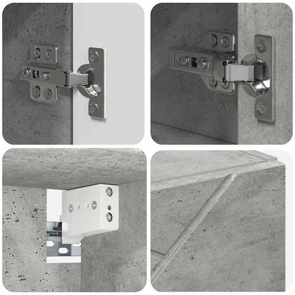 Badezimmer-Spiegelschrank mit Tür Betongrau 80 x 17 x 55 cm