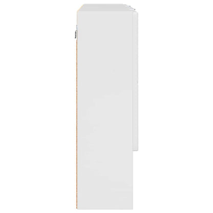 Badezimmer-Spiegelschrank Hochglanz-Weiß 80 x 17 x 55 cm