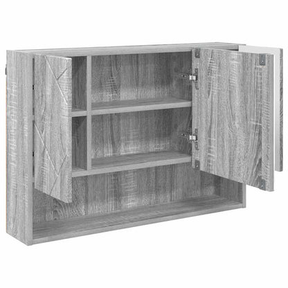 Badezimmer-Spiegelschrank mit Tür Grau Sonoma 80 x 17 x 55 cm