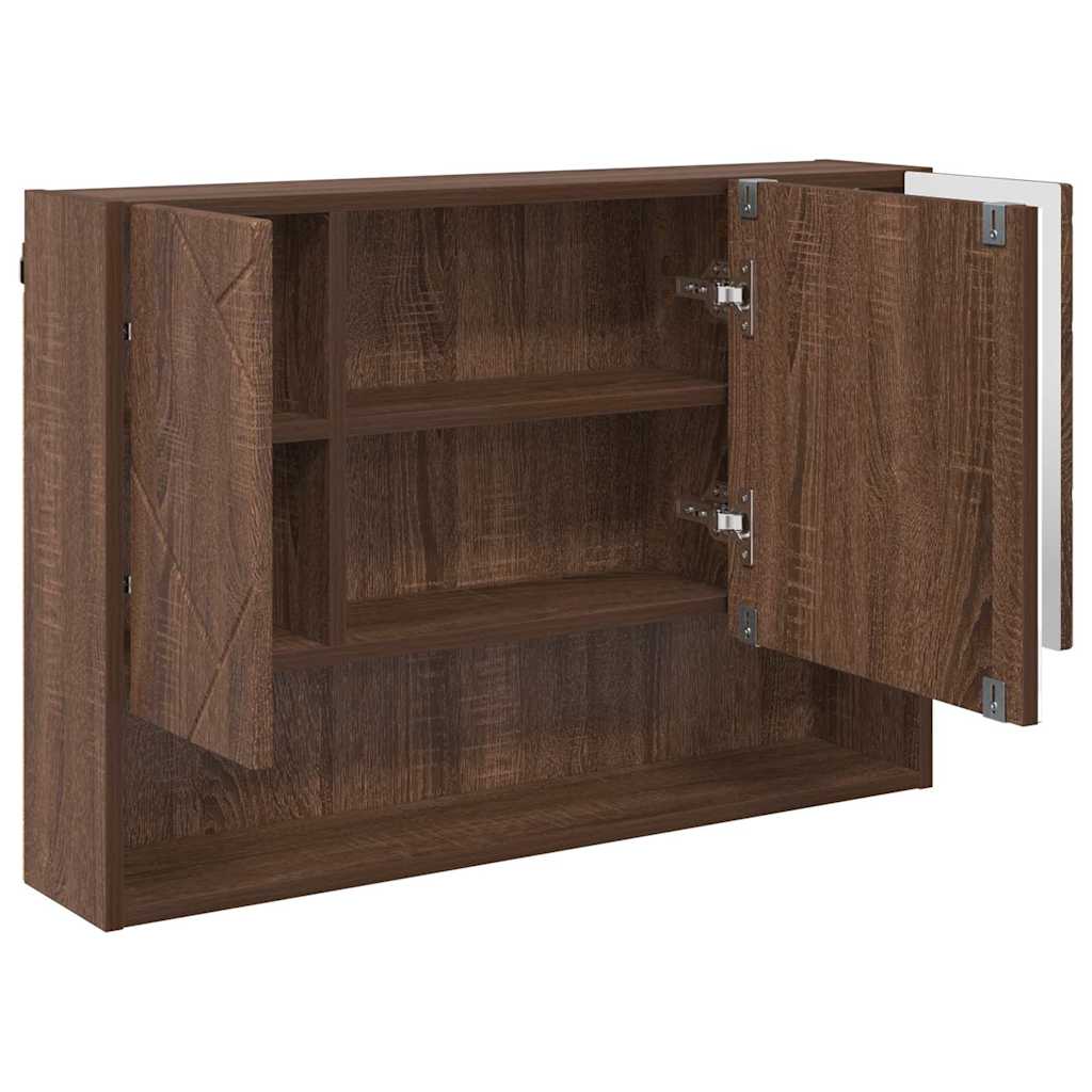 Badezimmer-Spiegelschrank Braun Eichen-Optik 80 x 17 x 55 cm