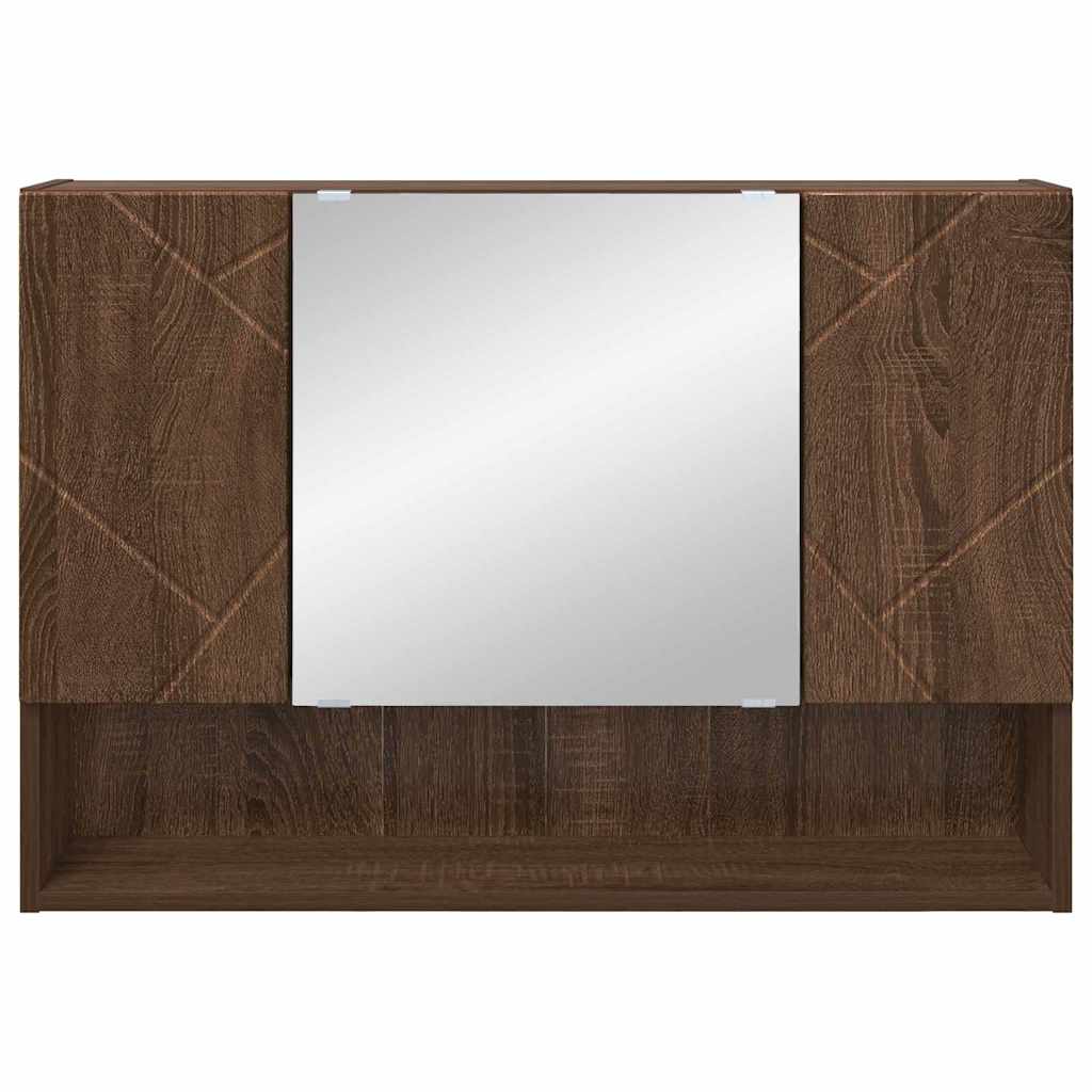 Badezimmer-Spiegelschrank Braun Eichen-Optik 80 x 17 x 55 cm