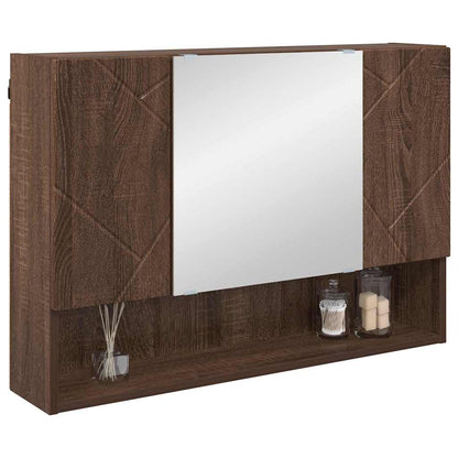 Badezimmer-Spiegelschrank Braun Eichen-Optik 80 x 17 x 55 cm