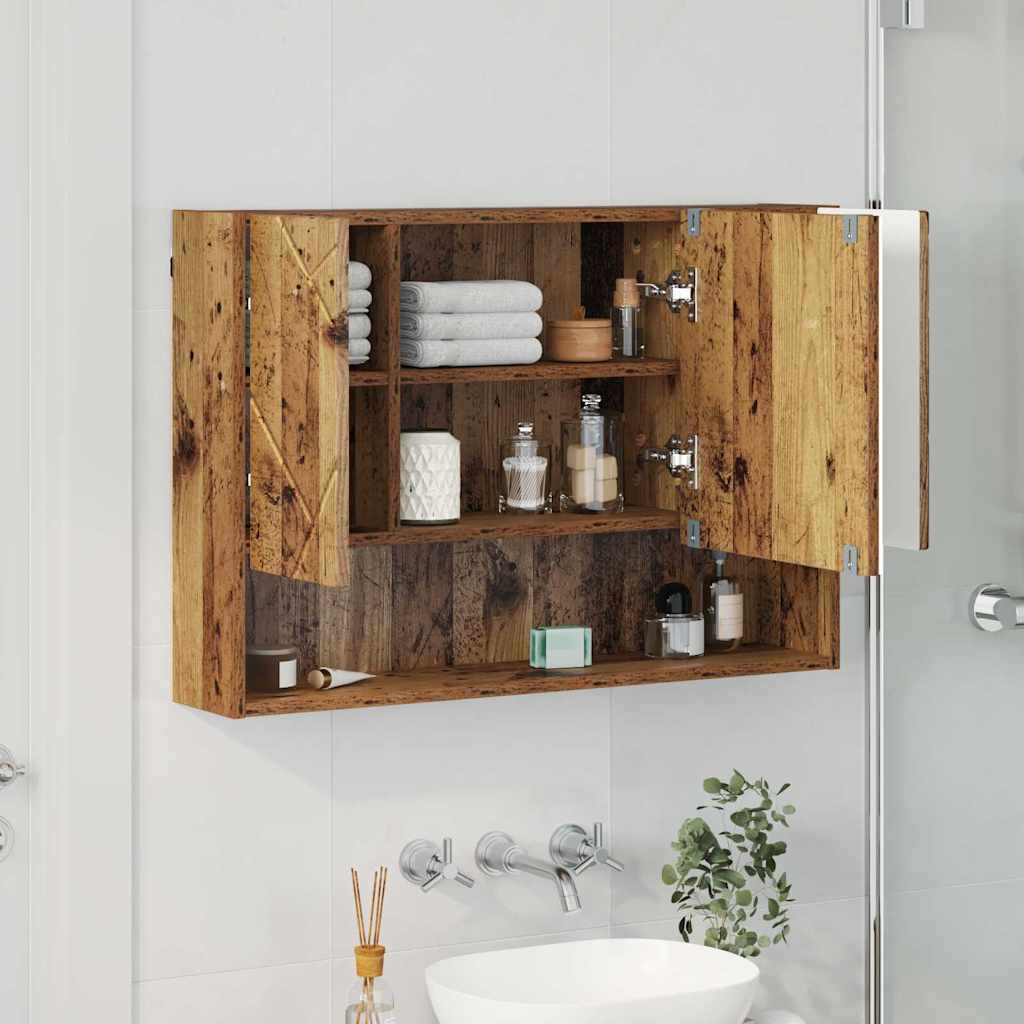 Badezimmer-Spiegelschrank Altholz 80 x 17 x 55 cm Holzwerkstoff