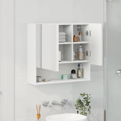Spiegelschrank mit Regal Weiß 59 x 17 x 55 cm Holzwerkstoff
