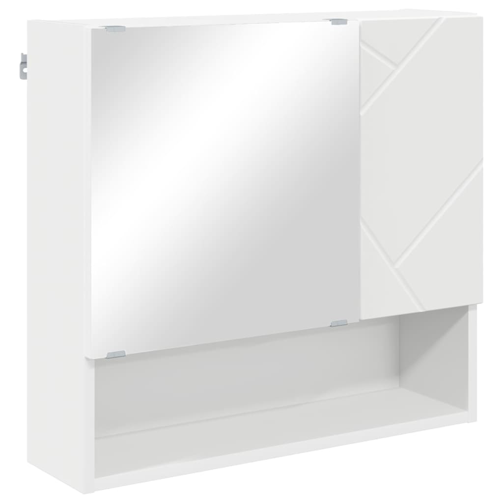 Spiegelschrank mit Regal Weiß 59 x 17 x 55 cm Holzwerkstoff
