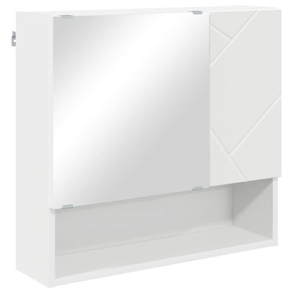 Spiegelschrank mit Regal Weiß 59 x 17 x 55 cm Holzwerkstoff