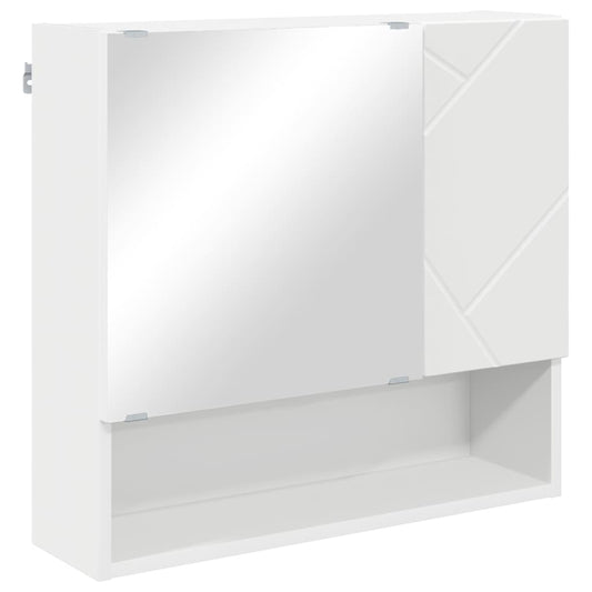 Spiegelschrank mit Regal Weiß 59 x 17 x 55 cm Holzwerkstoff