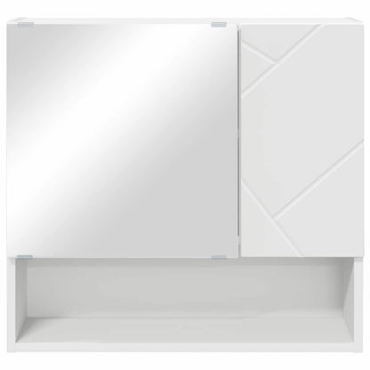 Spiegelschrank mit Regal Weiß 59 x 17 x 55 cm Holzwerkstoff