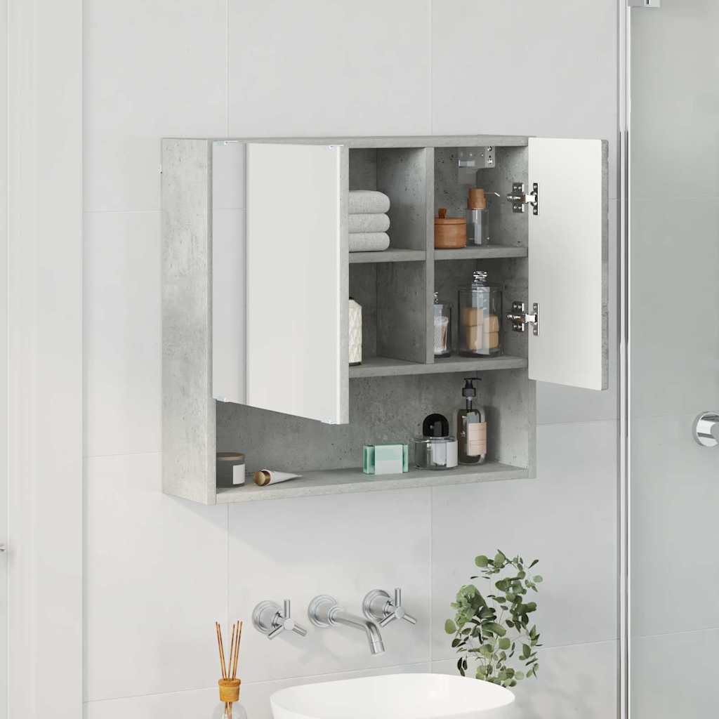 Spiegelschrank mit Tür Betongrau 59 x 17 x 55 cm Holzwerkstoff