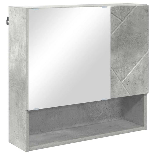 Spiegelschrank mit Tür Betongrau 59 x 17 x 55 cm Holzwerkstoff
