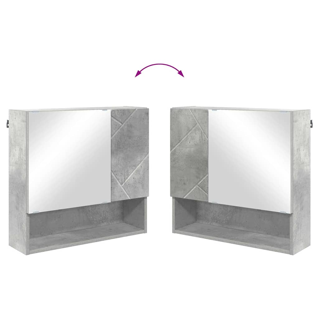 Spiegelschrank mit Tür Betongrau 59 x 17 x 55 cm Holzwerkstoff