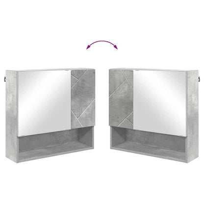 Spiegelschrank mit Tür Betongrau 59 x 17 x 55 cm Holzwerkstoff