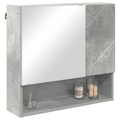 Spiegelschrank mit Tür Betongrau 59 x 17 x 55 cm Holzwerkstoff