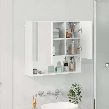 Spiegelschrank Hochglanz-Weiß 59 x 17 x 55 cm Holzwerkstoff