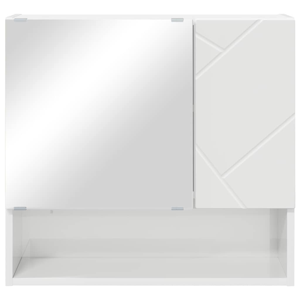 Spiegelschrank Hochglanz-Weiß 59 x 17 x 55 cm Holzwerkstoff