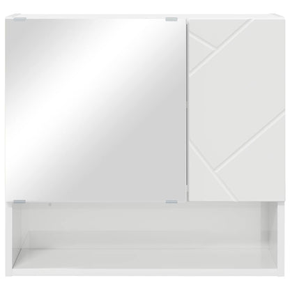 Spiegelschrank Hochglanz-Weiß 59 x 17 x 55 cm Holzwerkstoff