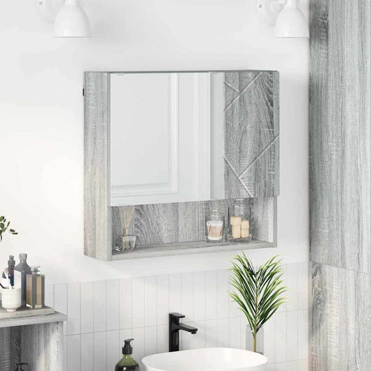 Spiegelschrank Grau Sonoma 59 x 17 x 55 cm Holzwerkstoff